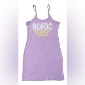 ACDC Dress size XL Rock band lavender mini tank Y2K style